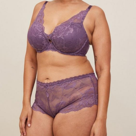 Torrid Sz 5 NWT Floral Lace Cheeky Panty With Open Back Slit - Picture 2 of 5